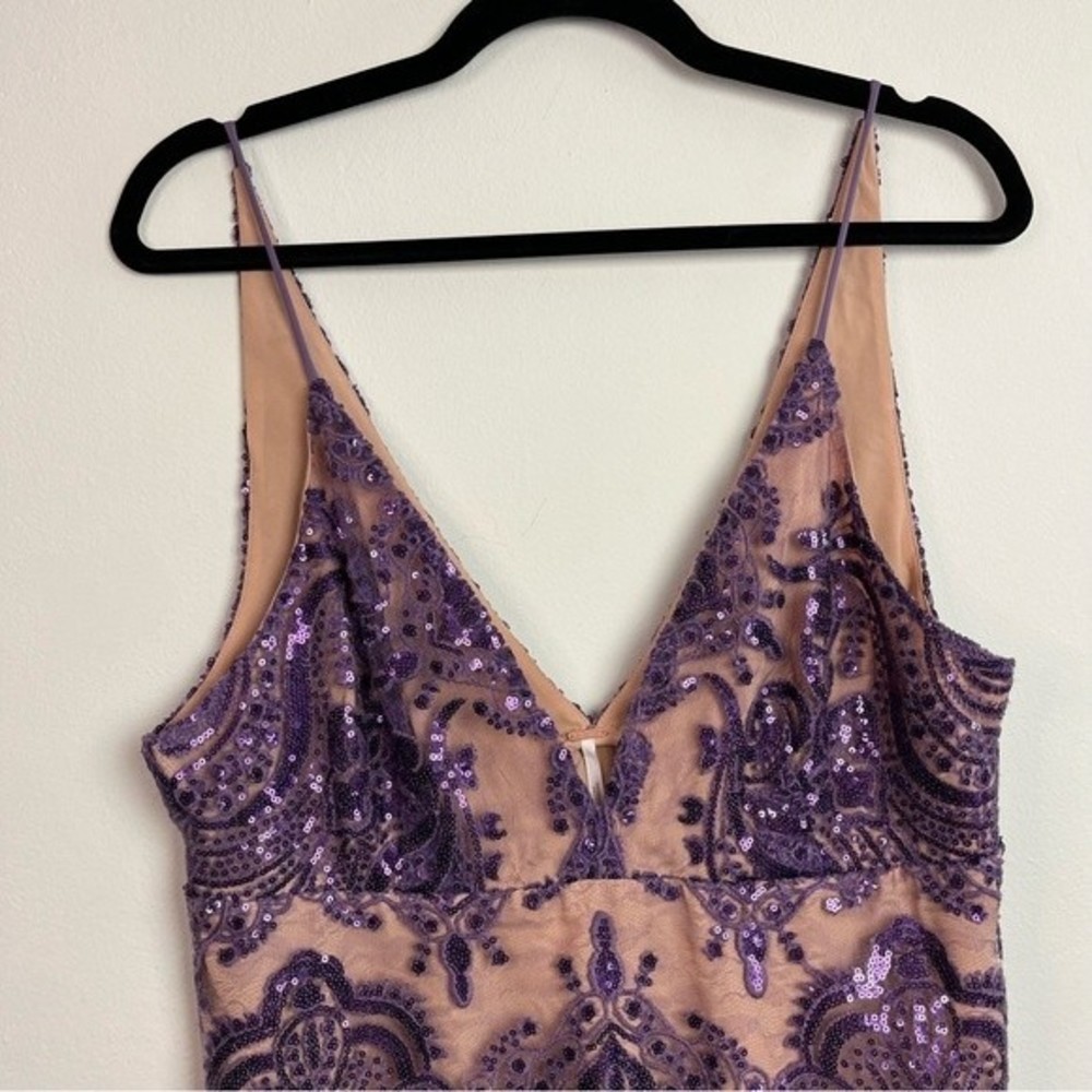 NWT Free People Purple Sequin Mini Dress Size 8 Women - Picture 9 of 12